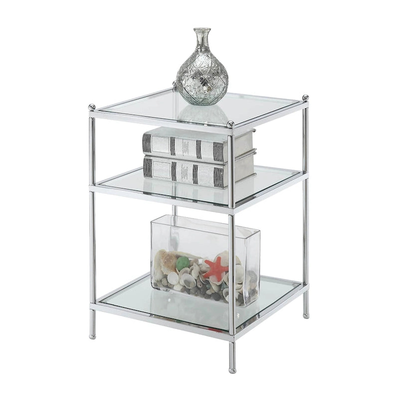 Table d'appoint en verre à 3 niveaux