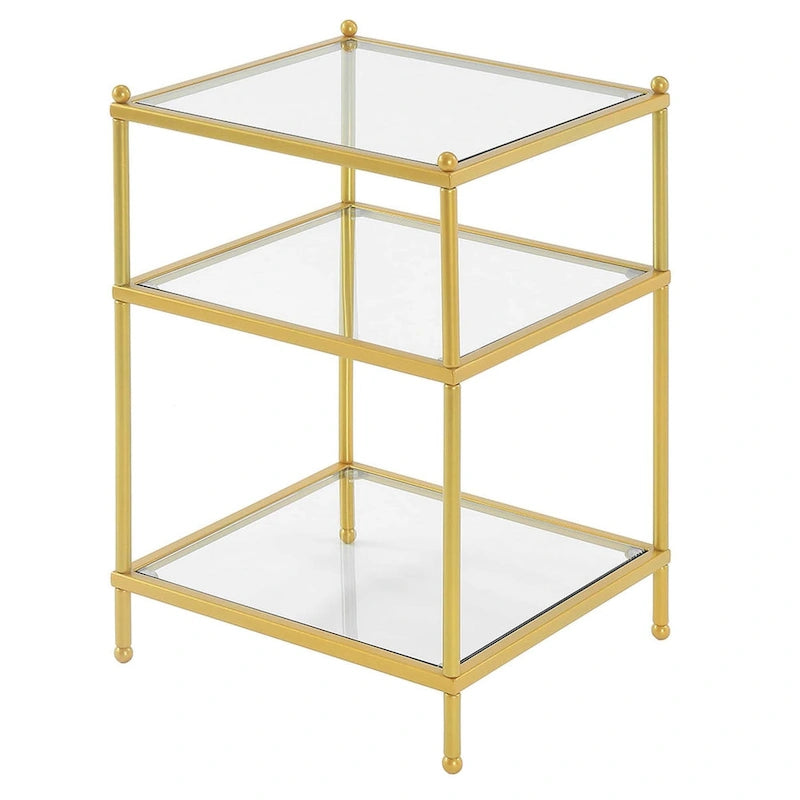 Table d'appoint en verre à 3 niveaux