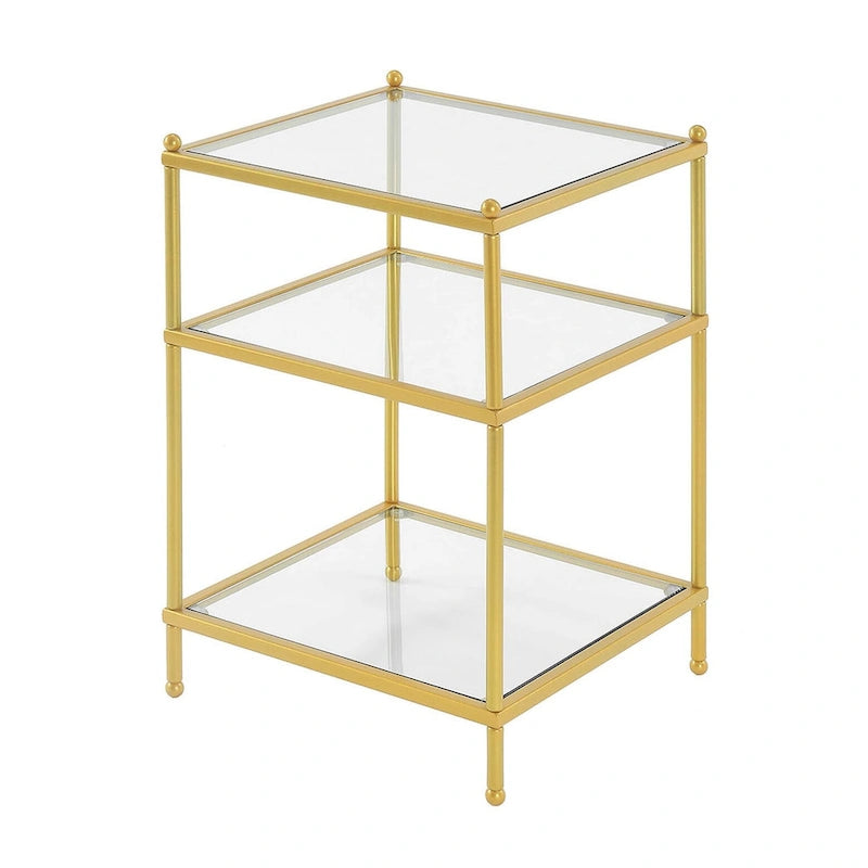 Table d'appoint en verre à 3 niveaux