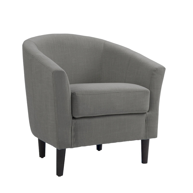 2 fauteuils club modernes en lin avec accoudoirs ronds