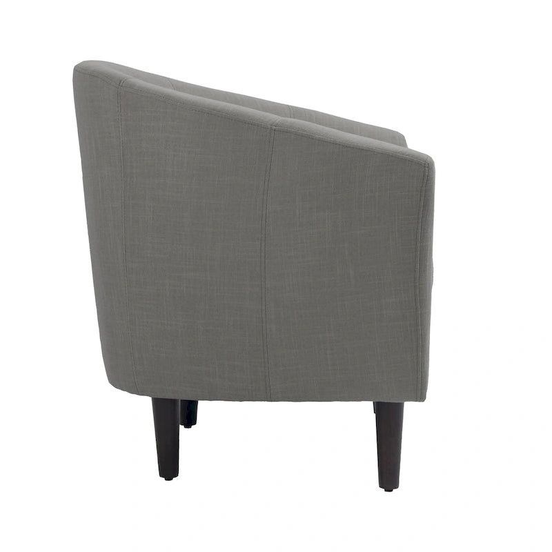 2 fauteuils club modernes en lin avec accoudoirs ronds