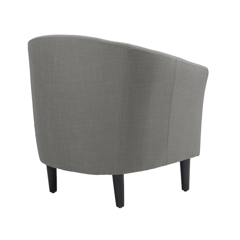 2 fauteuils club modernes en lin avec accoudoirs ronds