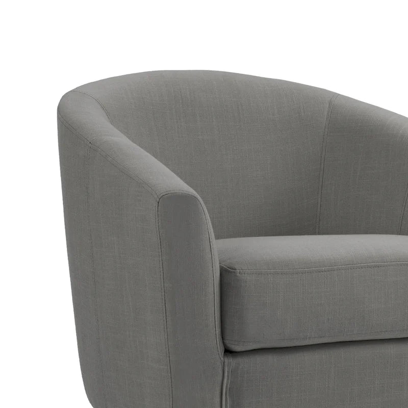2 fauteuils club modernes en lin avec accoudoirs ronds