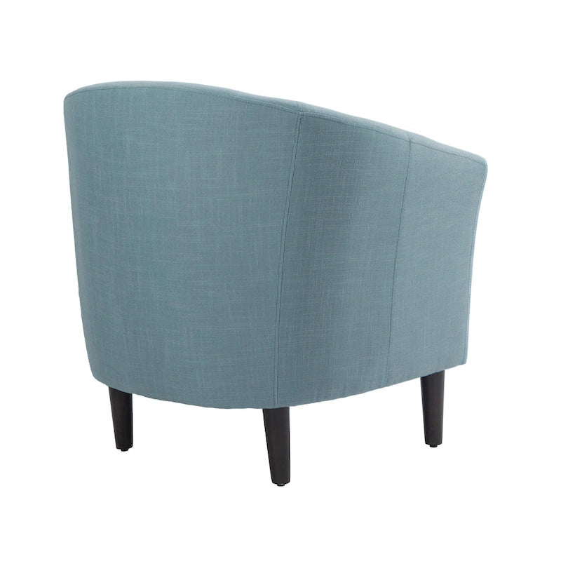 2 fauteuils club modernes en lin avec accoudoirs ronds
