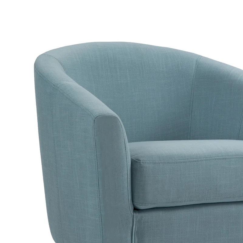 2 fauteuils club modernes en lin avec accoudoirs ronds