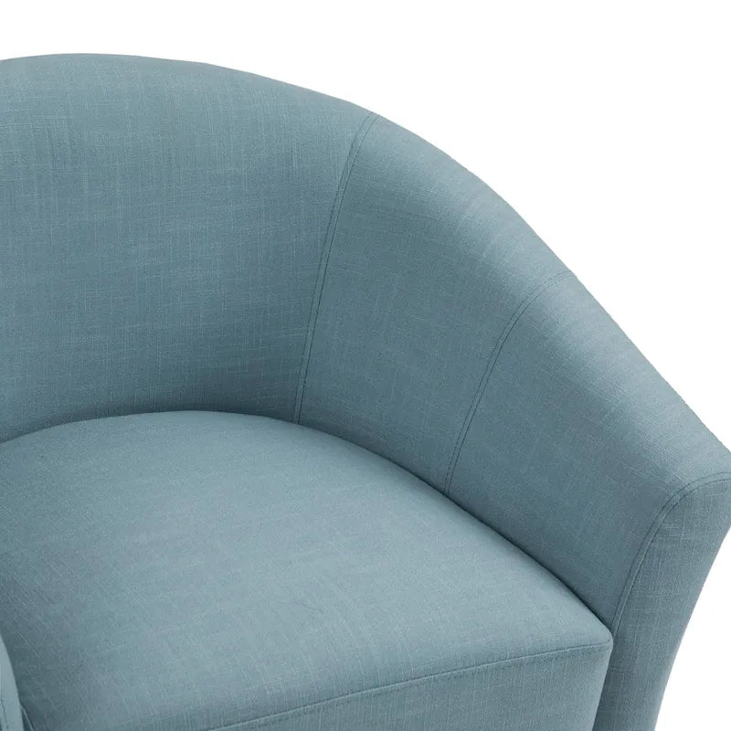 2 fauteuils club modernes en lin avec accoudoirs ronds