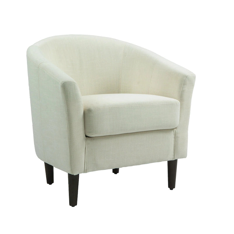 2 fauteuils club modernes en lin avec accoudoirs ronds