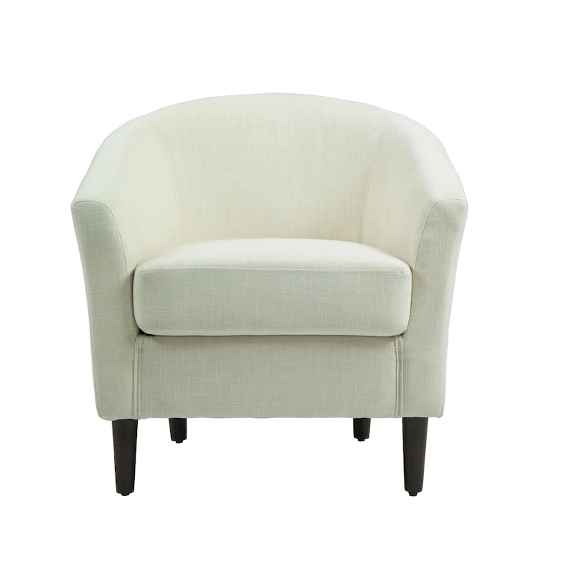 2 fauteuils club modernes en lin avec accoudoirs ronds