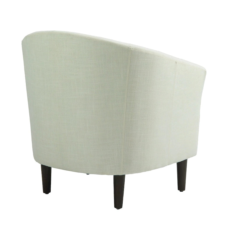 2 fauteuils club modernes en lin avec accoudoirs ronds