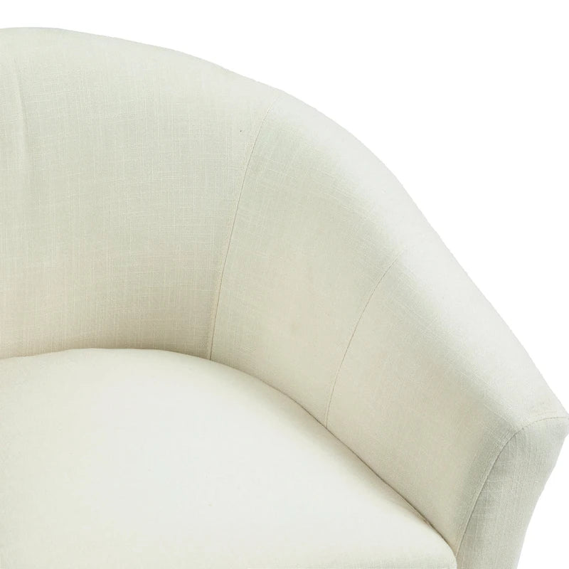 2 fauteuils club modernes en lin avec accoudoirs ronds
