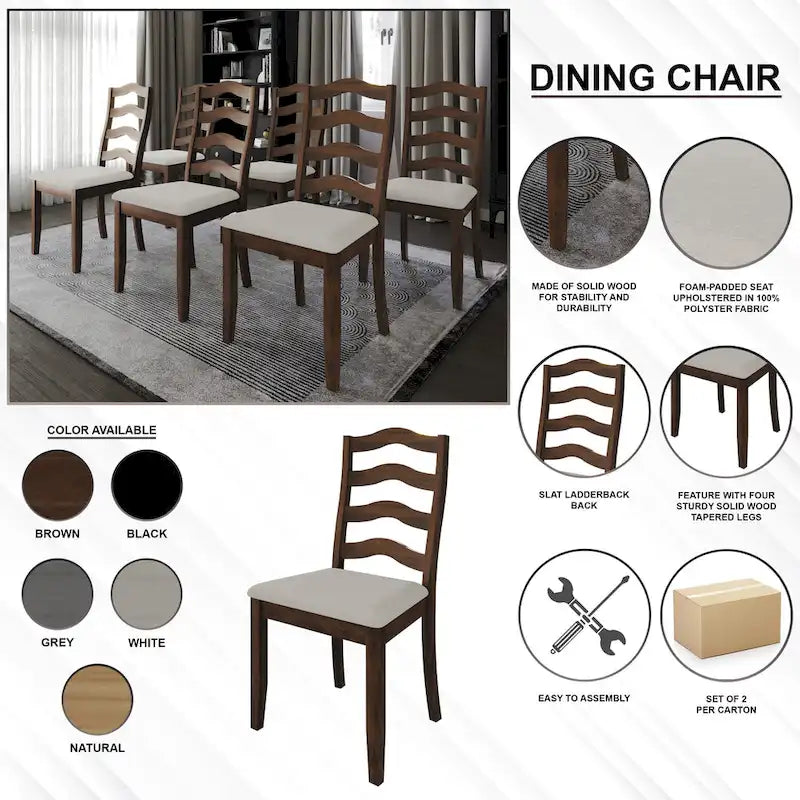 Chaises de salle à manger en bois (lot de 2)