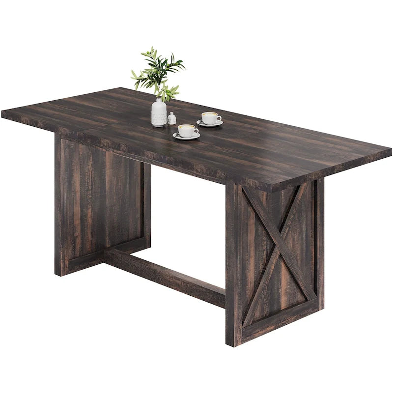 Table de salle à manger de style ferme, grande, 180 cm, pour 6 à 8 personnes