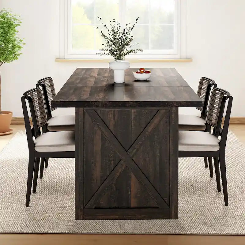 Table de salle à manger de style ferme, grande, 180 cm, pour 6 à 8 personnes