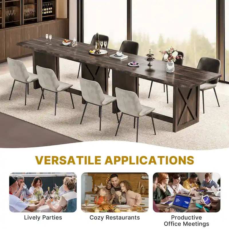 Table de salle à manger de style ferme, grande, 180 cm, pour 6 à 8 personnes