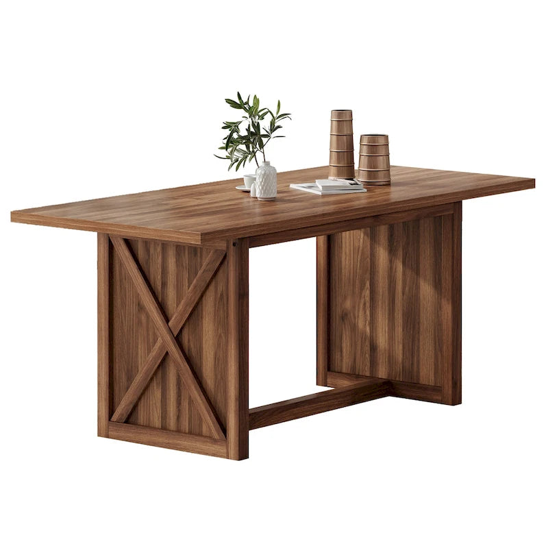 Table de salle à manger de style ferme, grande, 180 cm, pour 6 à 8 personnes