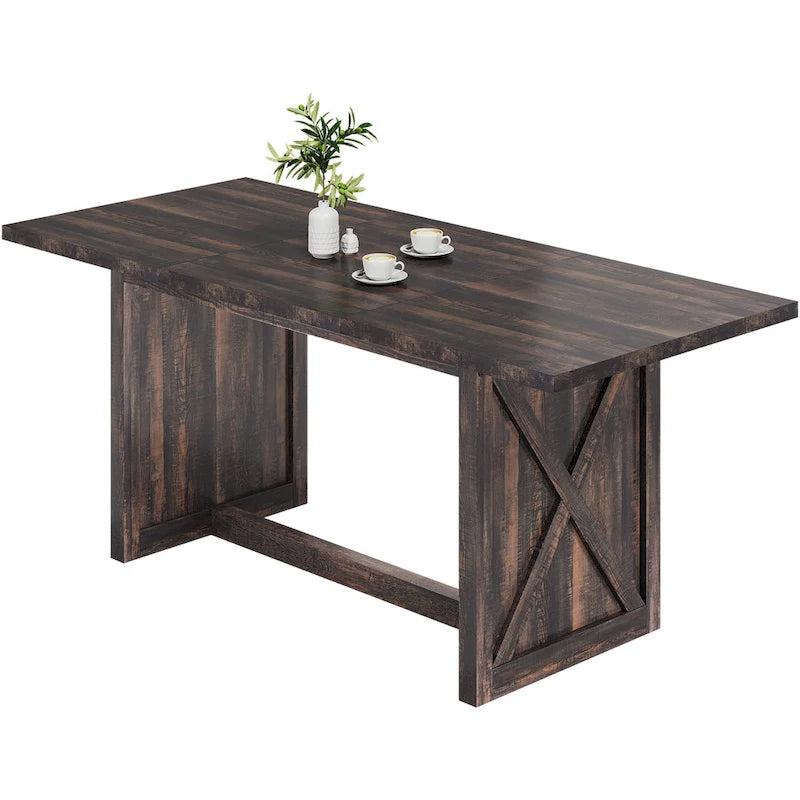 Table de salle à manger de style ferme, grande, 180 cm, pour 6 à 8 personnes