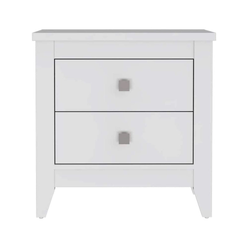 Table de chevet avec 2 tiroirs et 4 pieds