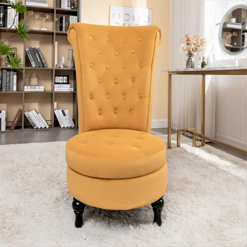 Chaise de coiffeuse à dossier haut en velours, largeur 20 po