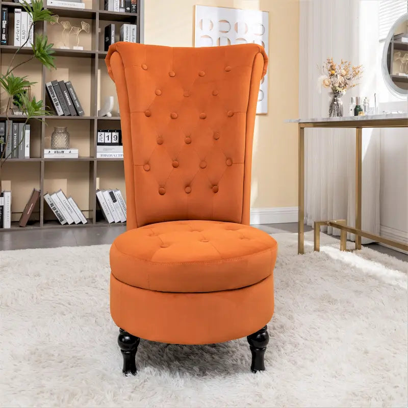 Chaise de coiffeuse à dossier haut en velours, largeur 20 po
