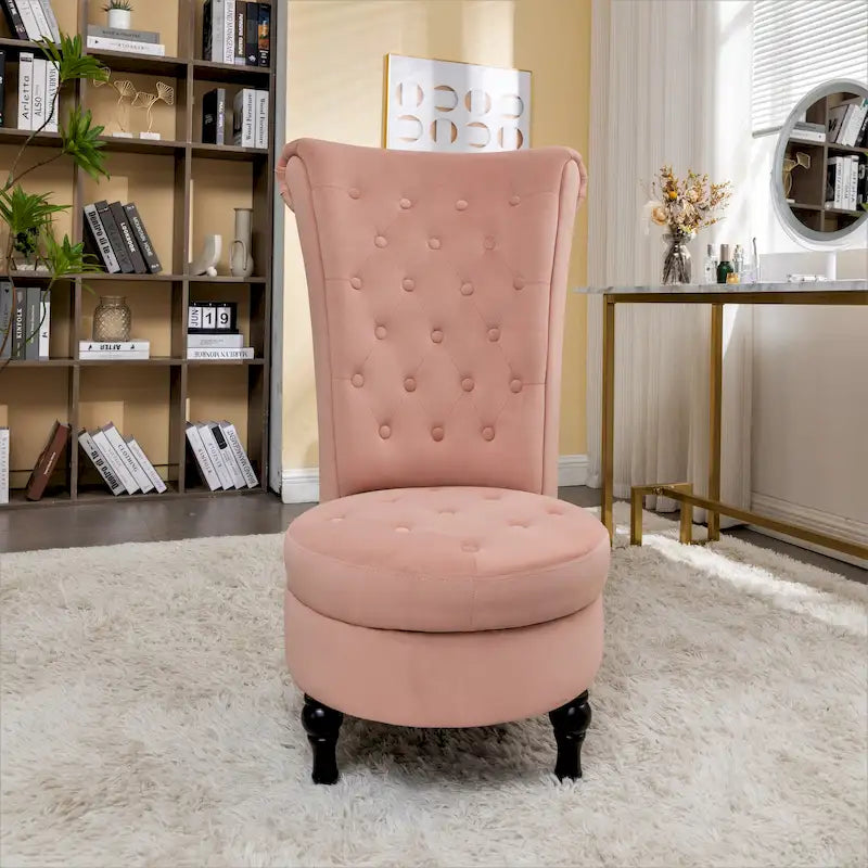 Chaise de coiffeuse à dossier haut en velours, largeur 20 po