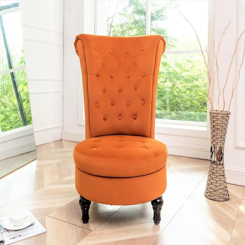 Chaise de coiffeuse à dossier haut en velours, largeur 20 po