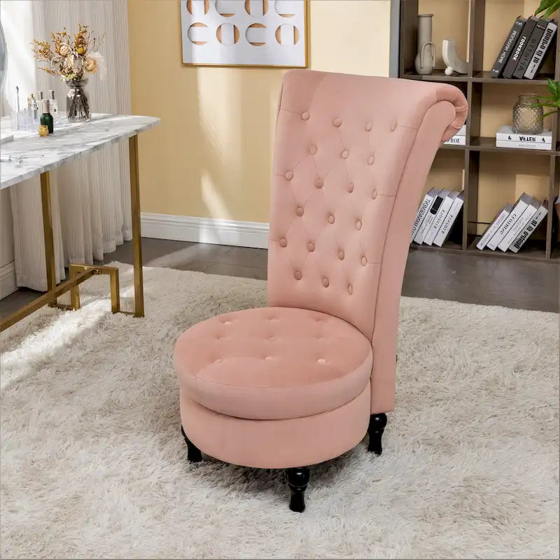 Chaise de coiffeuse à dossier haut en velours, largeur 20 po