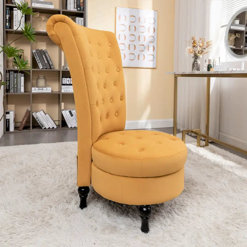 Chaise de coiffeuse à dossier haut en velours, largeur 20 po