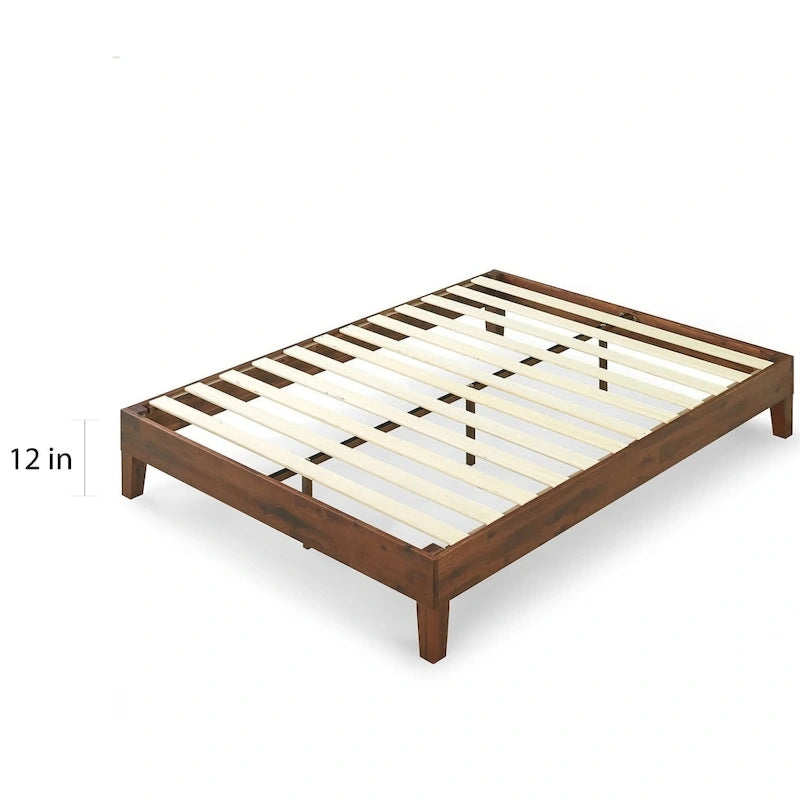 Lit plateforme en bois massif Antique Espresso