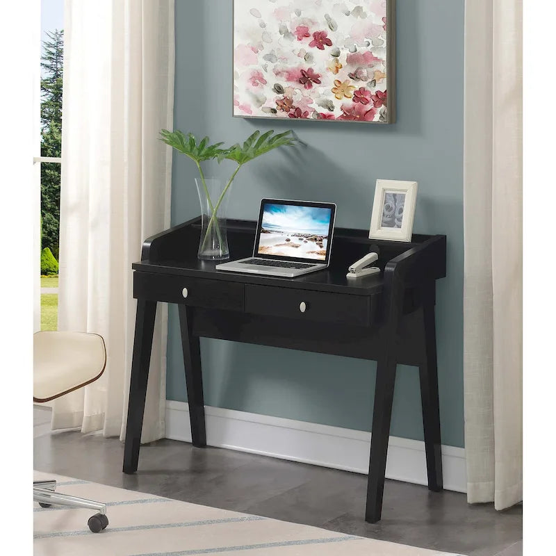 Bureau 2 tiroirs avec étagère