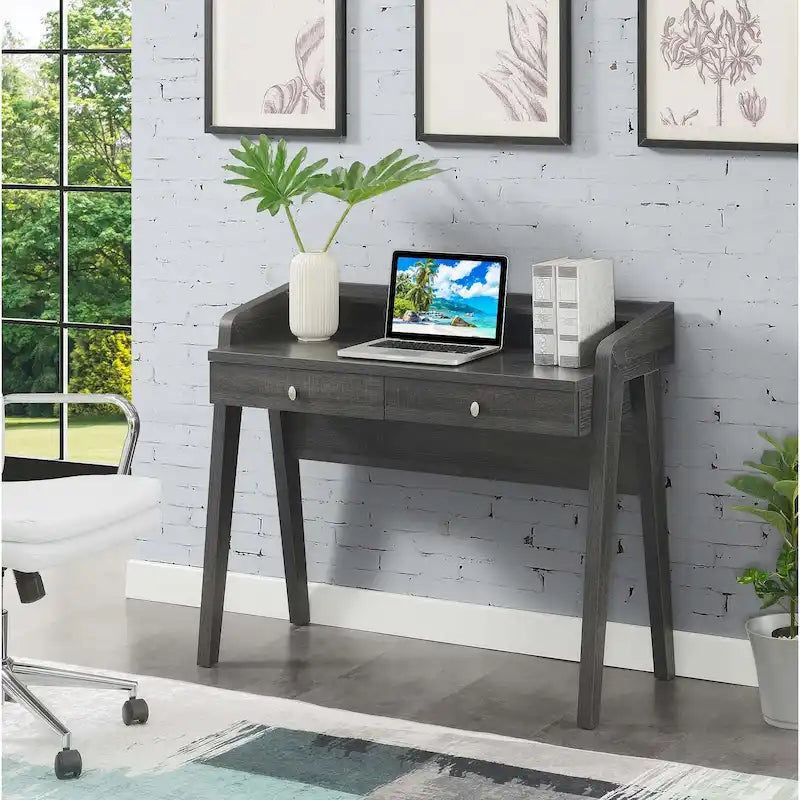 Bureau 2 tiroirs avec étagère