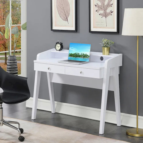 Convenience Concepts Newport Deluxe 2 Drawer Desk with Shelf