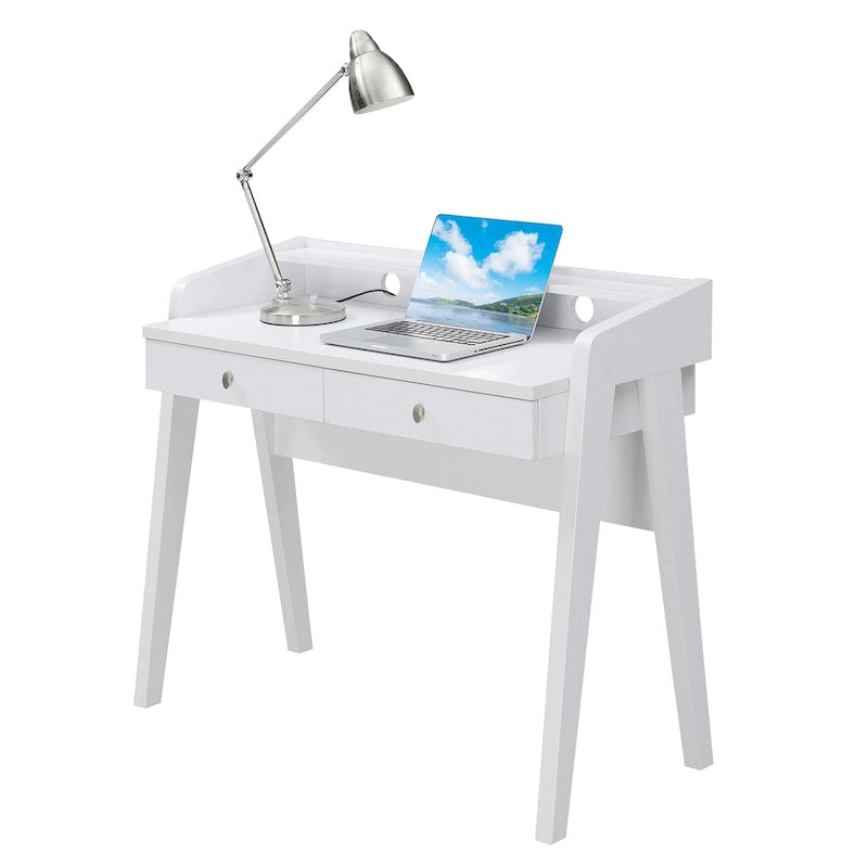 Bureau 2 tiroirs avec étagère