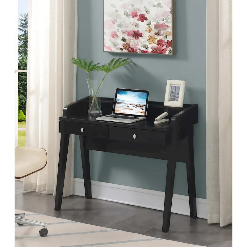 Bureau 2 tiroirs avec étagère