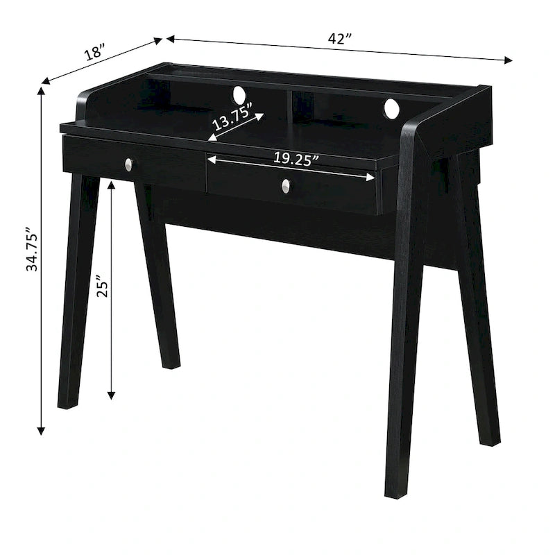 Bureau 2 tiroirs avec étagère