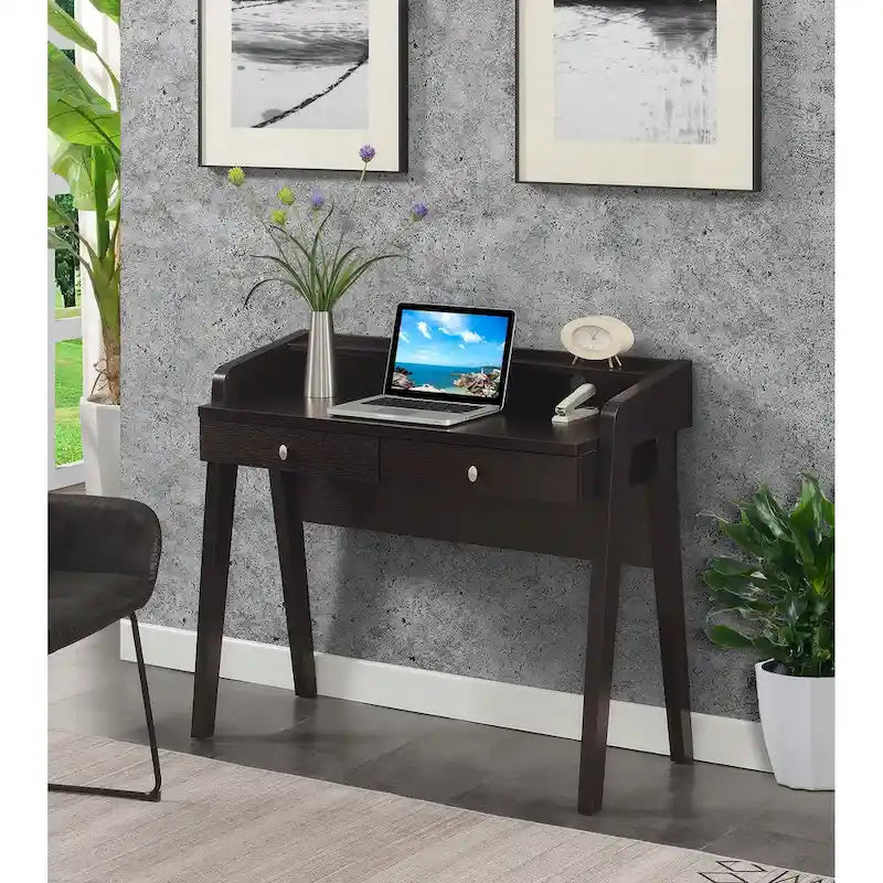 Bureau 2 tiroirs avec étagère