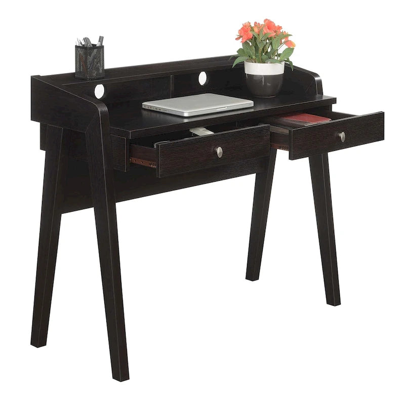 Bureau 2 tiroirs avec étagère