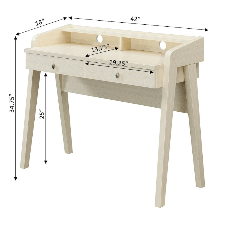 Bureau 2 tiroirs avec étagère
