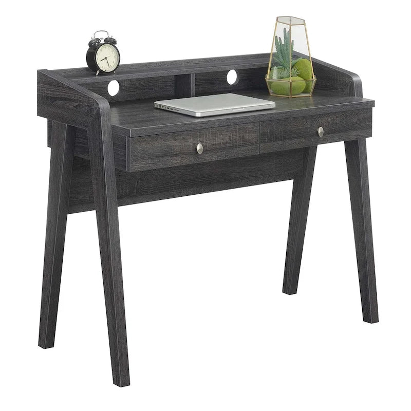 Bureau 2 tiroirs avec étagère