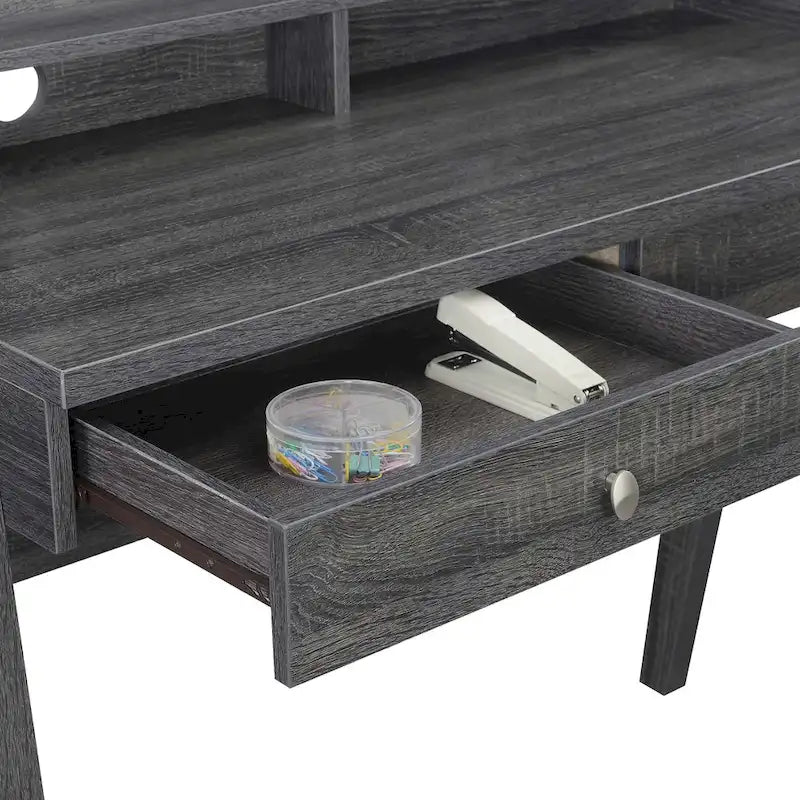 Bureau 2 tiroirs avec étagère