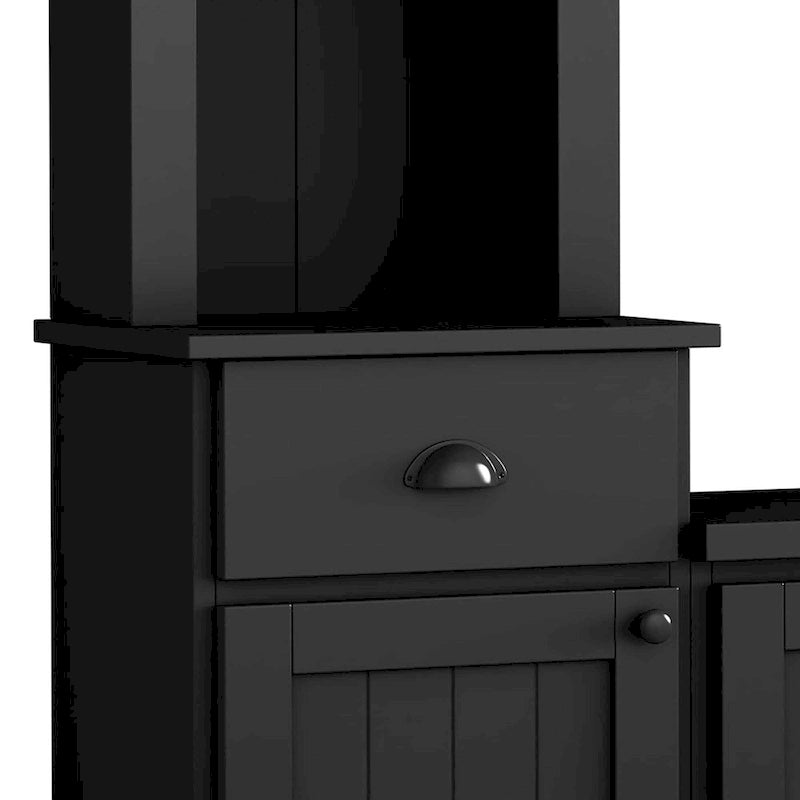 Meuble TV avec pont, meuble TV avec étagères réglables pour téléviseurs jusqu'à 75 pouces, deux consoles multimédia