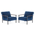 Lot de 2 fauteuils de salon ergonomiques modernes pour salon, chenille