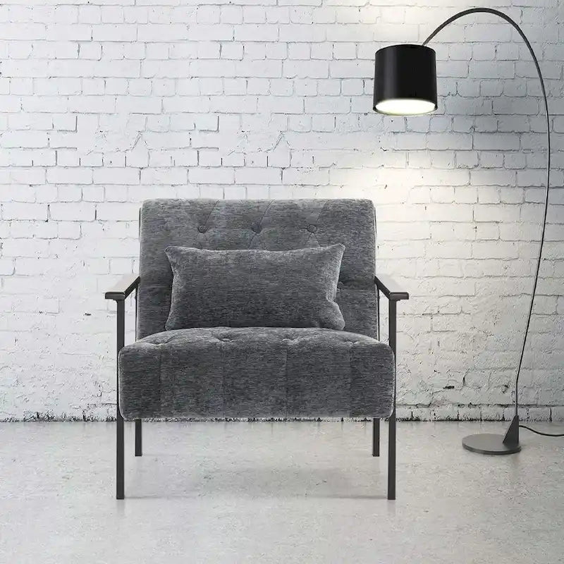 Lot de 2 fauteuils de salon ergonomiques modernes pour salon, chenille