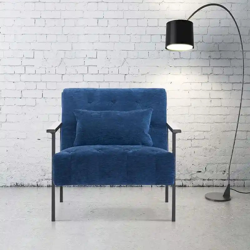 Lot de 2 fauteuils de salon ergonomiques modernes pour salon, chenille