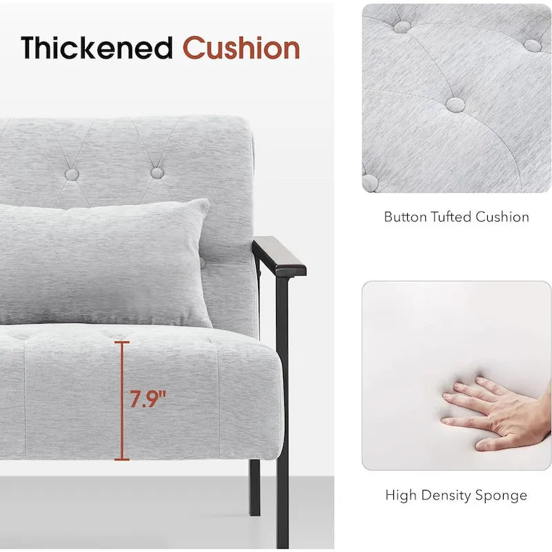 Lot de 2 fauteuils de salon ergonomiques modernes pour salon, chenille