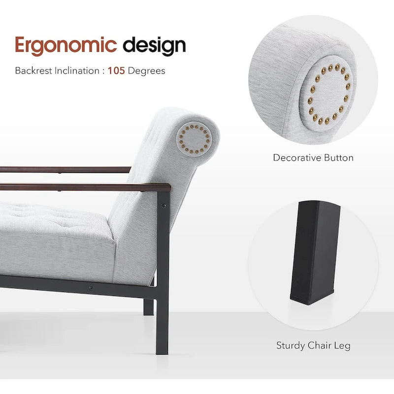 Lot de 2 fauteuils de salon ergonomiques modernes pour salon, chenille