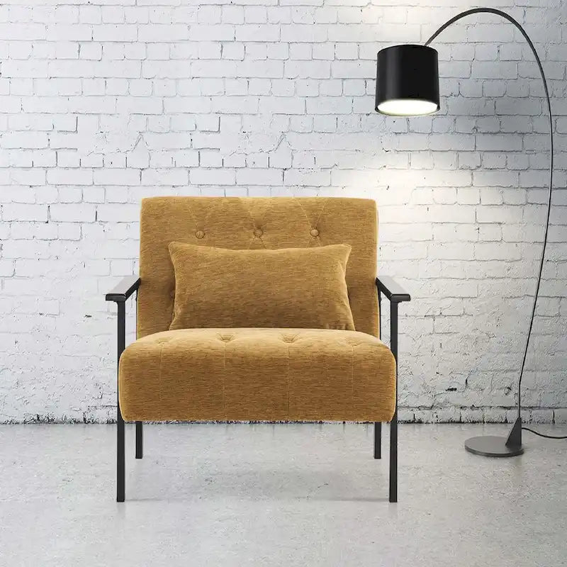 Lot de 2 fauteuils de salon ergonomiques modernes pour salon, chenille