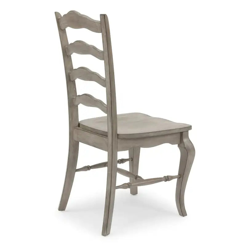 Ensemble de 2 chaises de salle à manger rustiques en bois dur gris à dossier échelle