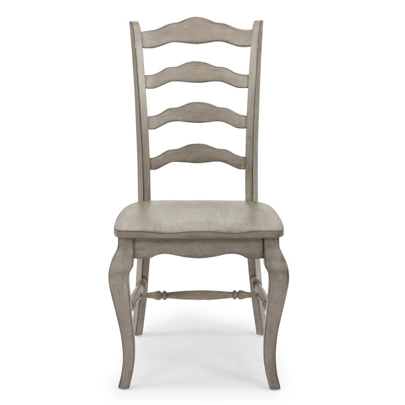 Ensemble de 2 chaises de salle à manger rustiques en bois dur gris à dossier échelle
