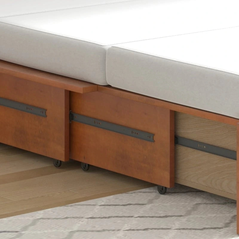 Coffre de lit escamotable moderne avec matelas, tiroir de rangement et station de charge