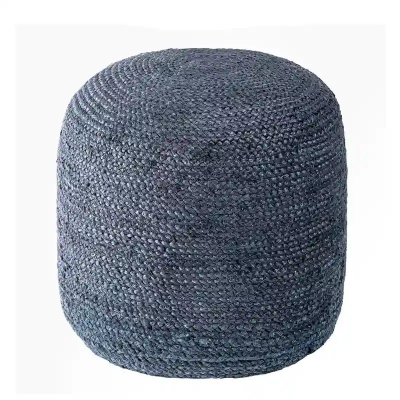 Pouf ottoman rond tressé à la main en jute naturelle pour la décoration et l'assise
